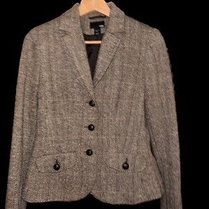 Women's Herringbone Blazer and skirt brown suit